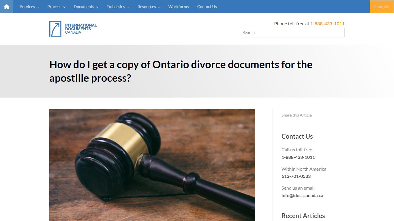 How do I get a copy of Ontario divorce documents for the apostille ...